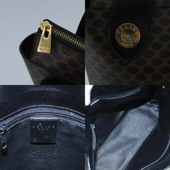 CELINE Macadam Canvas Hand Bag Pvc Black - Picture 11 of 13